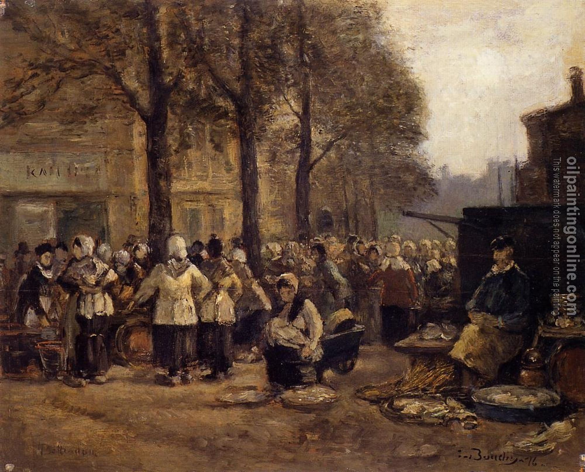 Boudin, Eugene - The Fish Market, Rotterdam